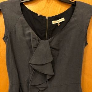 Rebecca Taylor blue midi dress with ruffle. XS/0